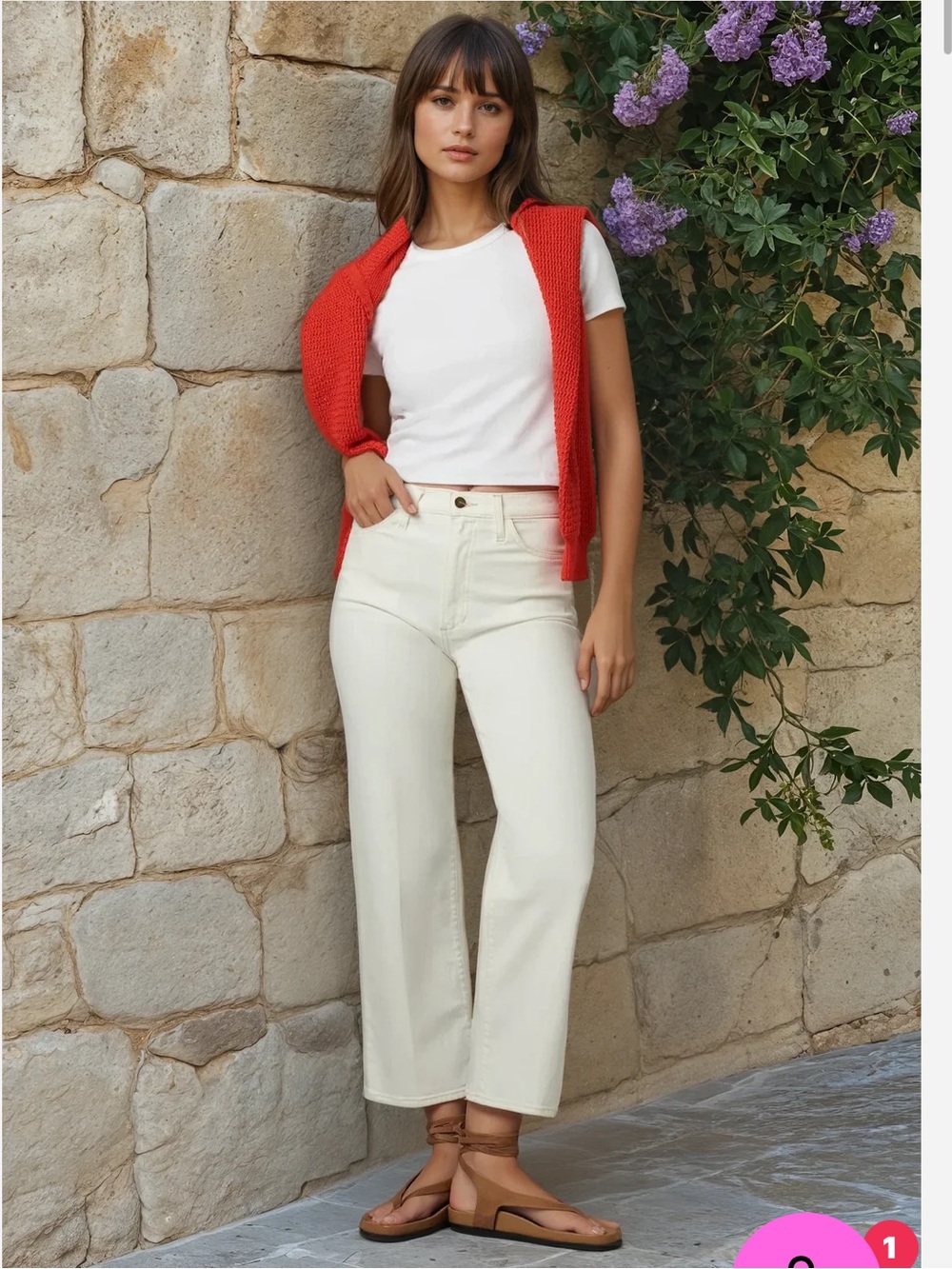 Joe's Jeans Blake Wide-Leg Crop in Milk White